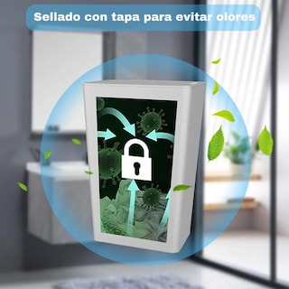 Foto 4 | Bote De Basura Con Tapa Para Baño Cocina Set 3 Cubos Eo Safe Imports Esi-20592 Multicolor