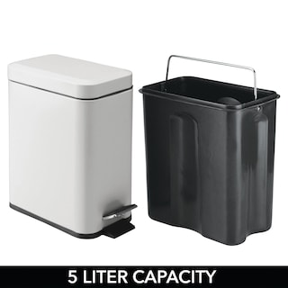 Foto 4 | Cubo De Basura Con Pedal Diseño M Con Tapa Y Cubo De Plástico De 5 Litros - Venta Internacional.