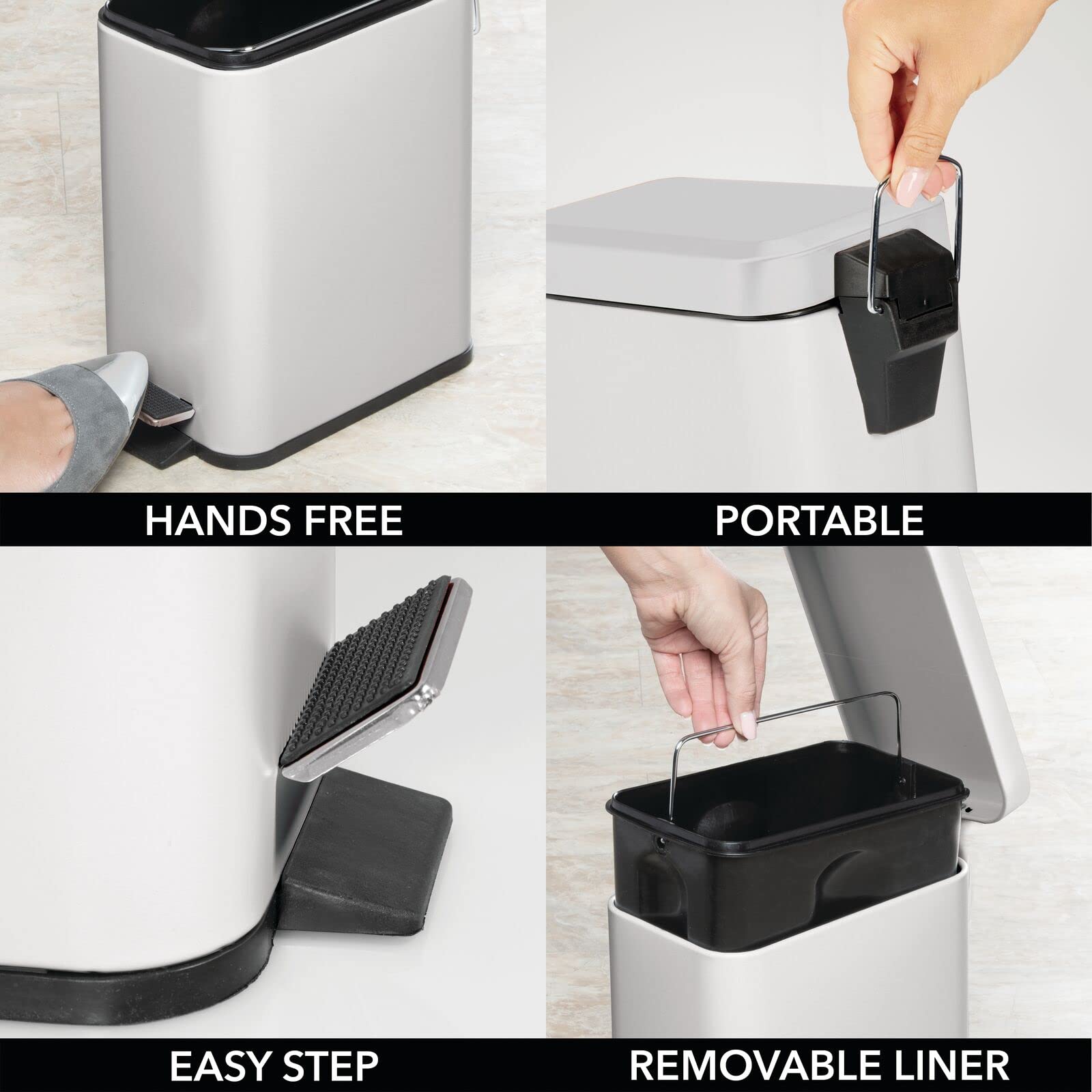 Foto 6 pulgar | Cubo De Basura Con Pedal  Diseño M  Con Tapa Y Cubo De Plástico De 5 Litros - Venta Internacional.