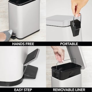 Foto 5 | Cubo De Basura Con Pedal Diseño M Con Tapa Y Cubo De Plástico De 5 Litros - Venta Internacional.