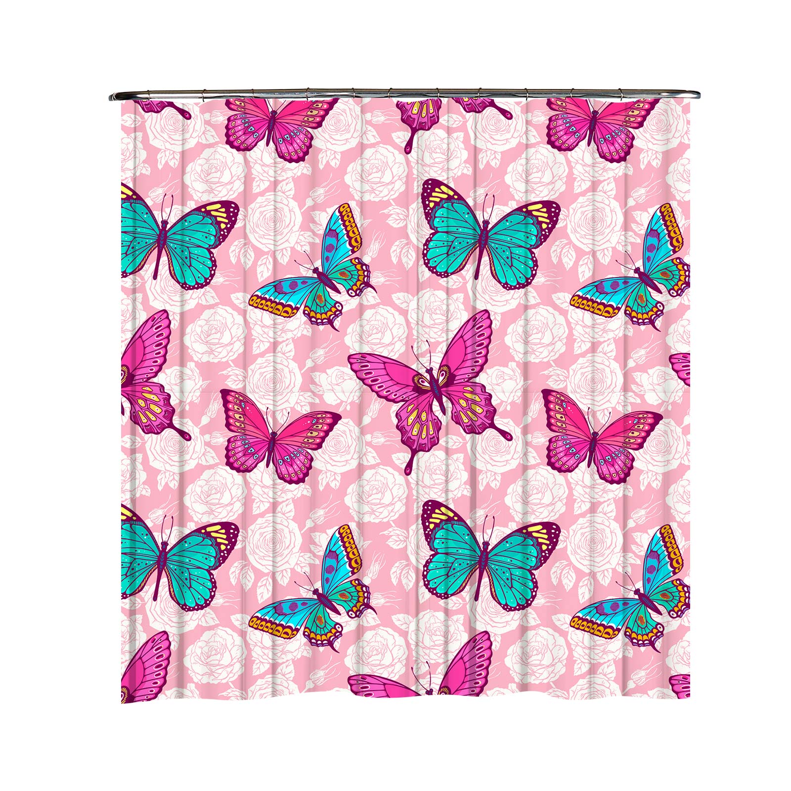 Cortina para Baño Providencia Pink Mariposas