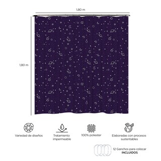 Foto 3 | Cortina para Baño Providencia Universo