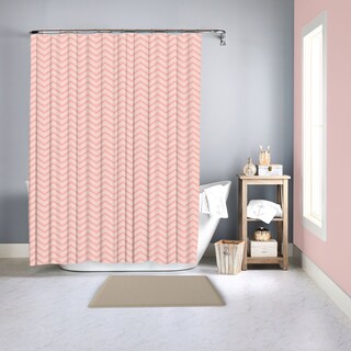 Foto 2 | Cortina para Baño PROVIDENCIA Zigzags Pink color Rosa