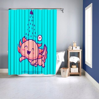 Foto 2 | Cortina para Baño PROVIDENCIA Ajolote color Azul