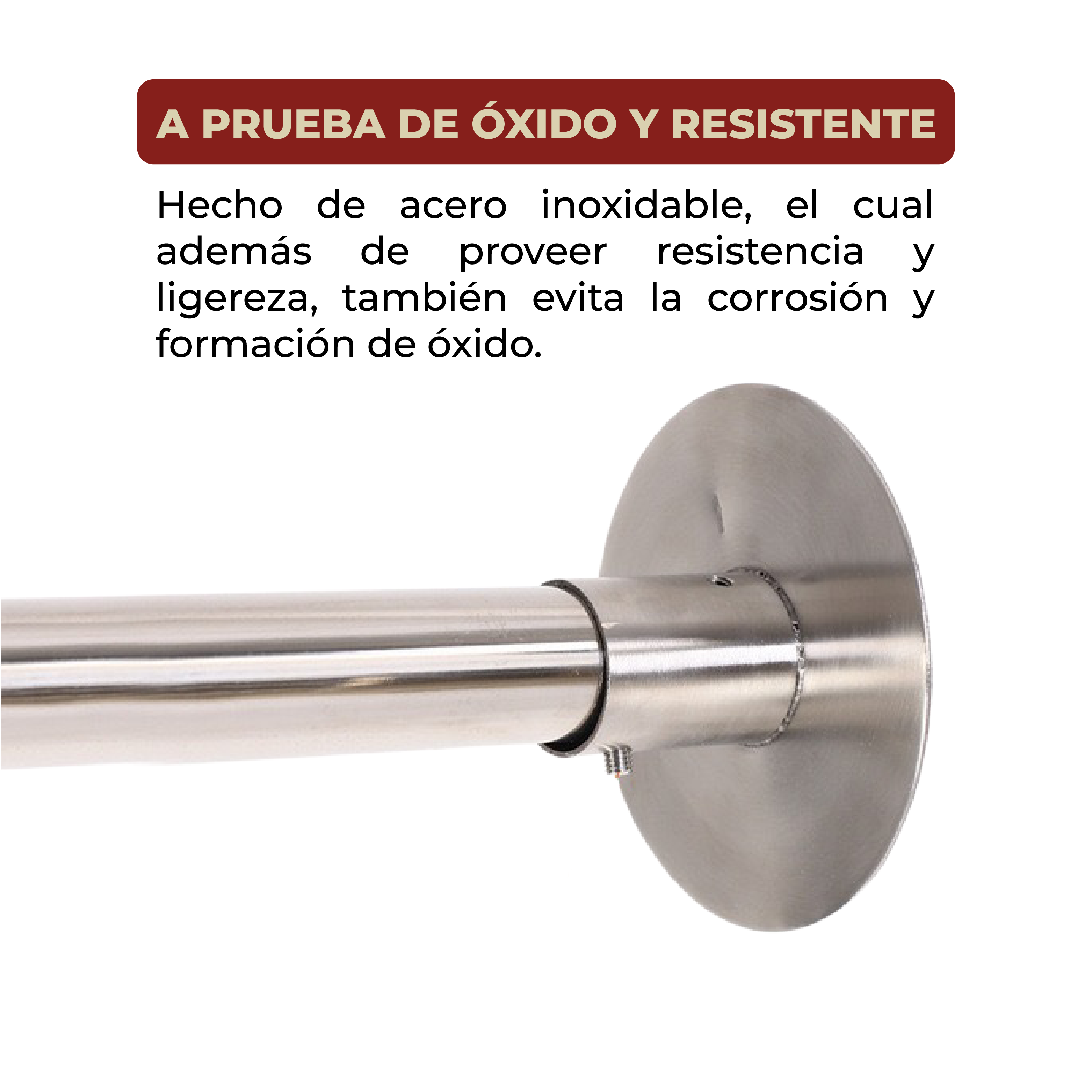 Foto 4 | Tubo para Cortina de Baño en Escuadra Ajustable 80 x 100 cm