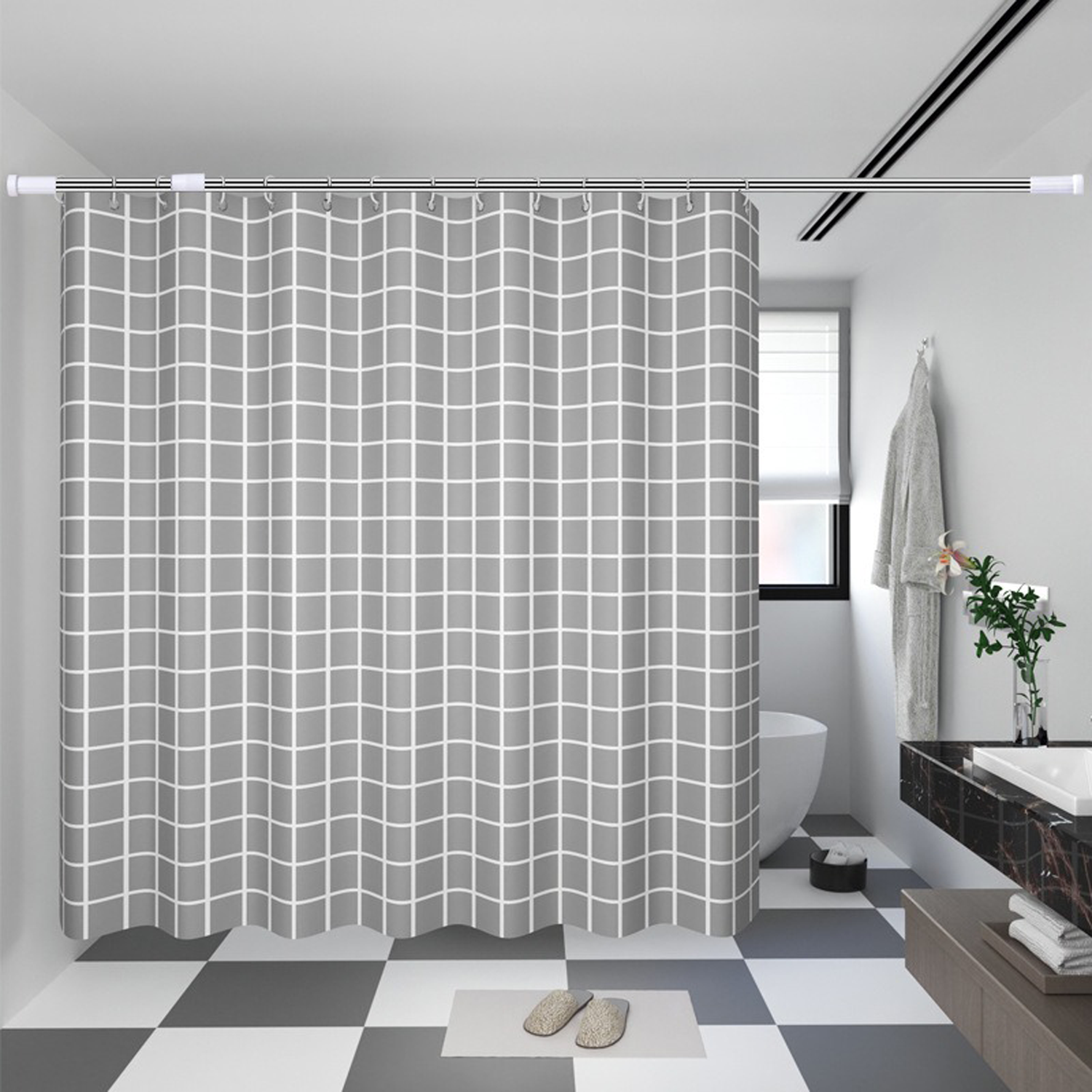 Foto 4 pulgar | Tubo para Cortina de Baño Barra Ajustable 1.1 x 2 m Plateado