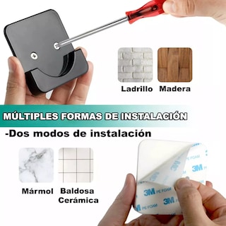 Foto 5 | Soporte De Barra De Cortina Ganchos De Pared Cortinero 4pzs Eo Safe Imports Esi-15603 Negro