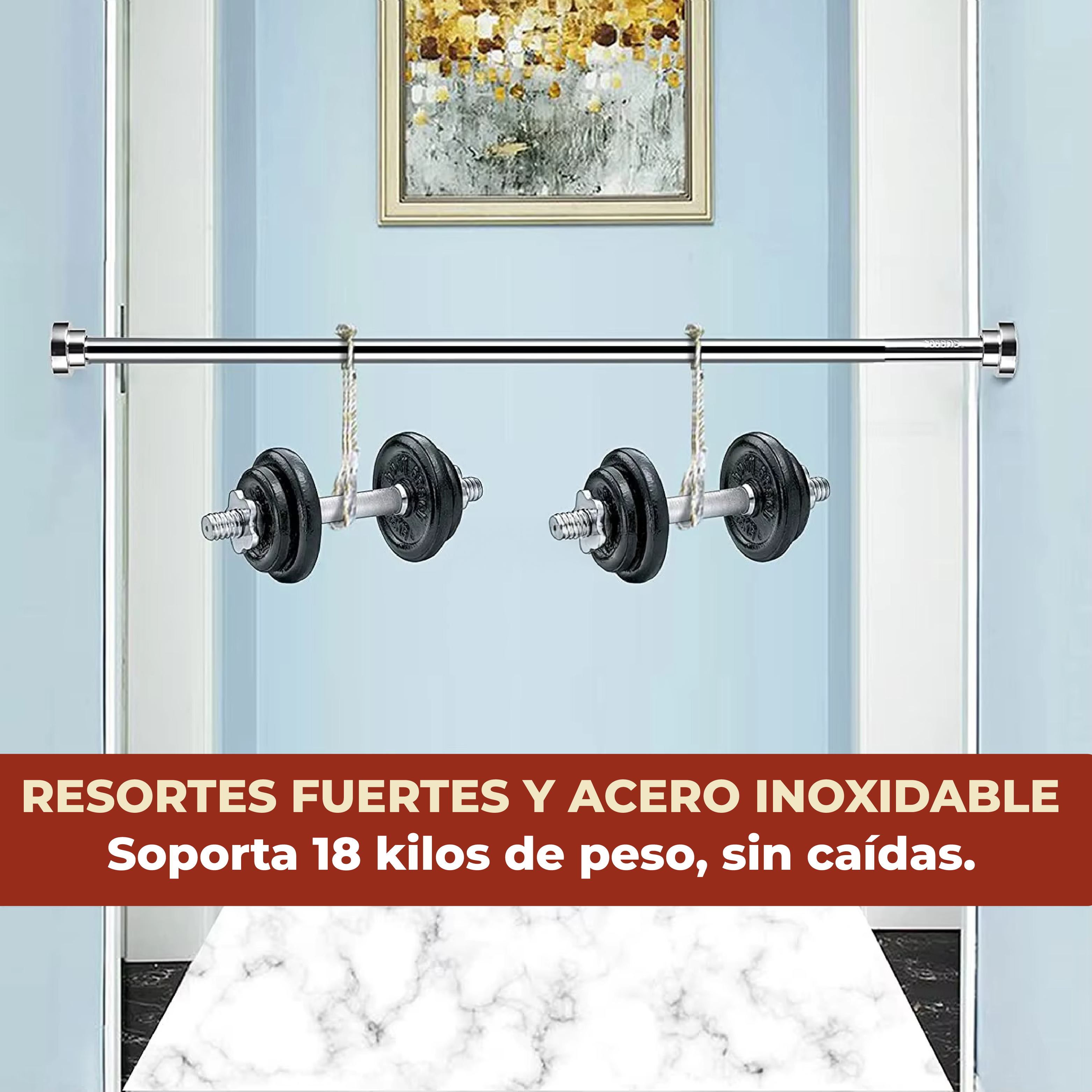 Foto 6 pulgar | Tubo Para Cortina De Baño Expandible Ajustable 105-170 Cm