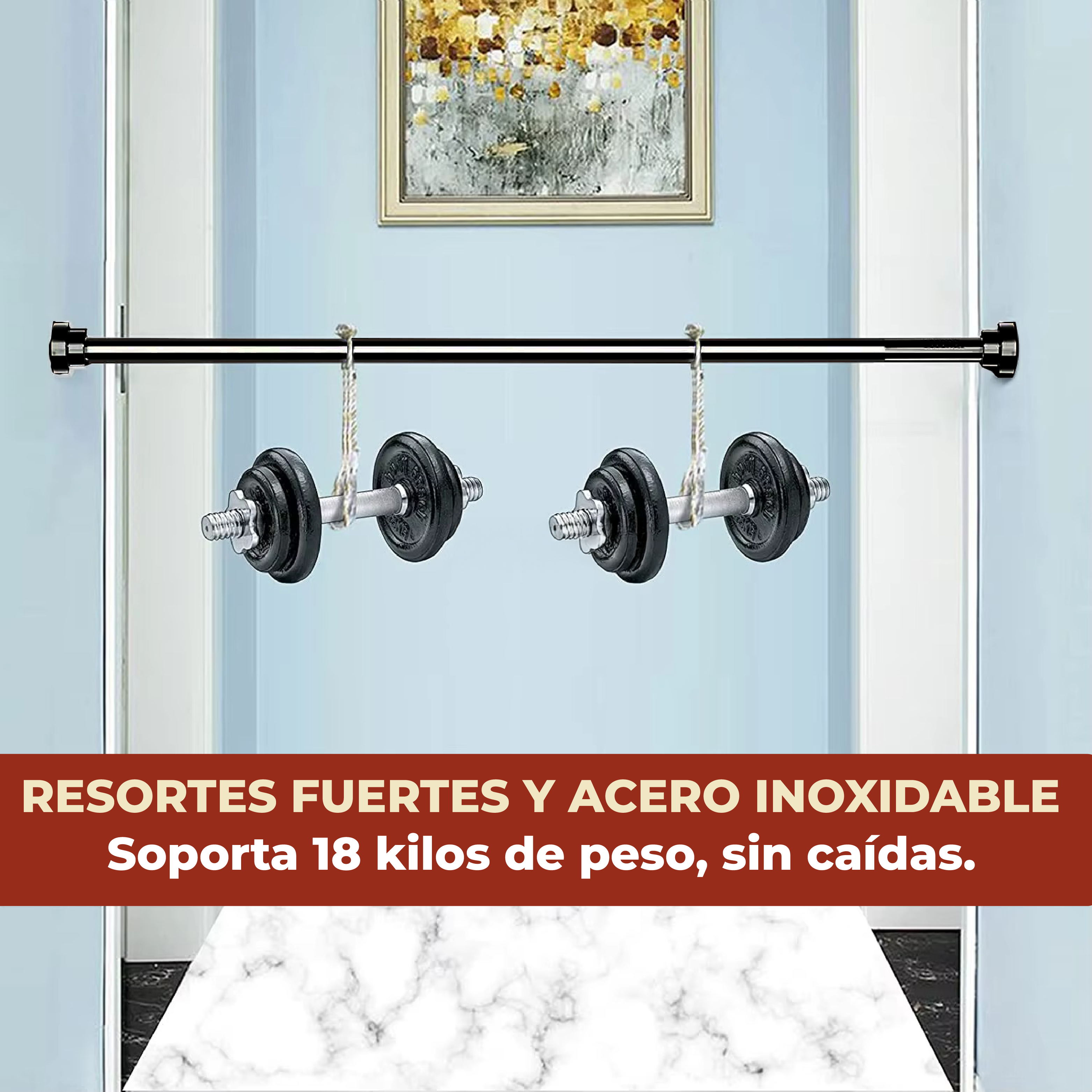 Foto 6 pulgar | Tubo Para Cortina De Baño Expandible Ajustable 105-170 Cm