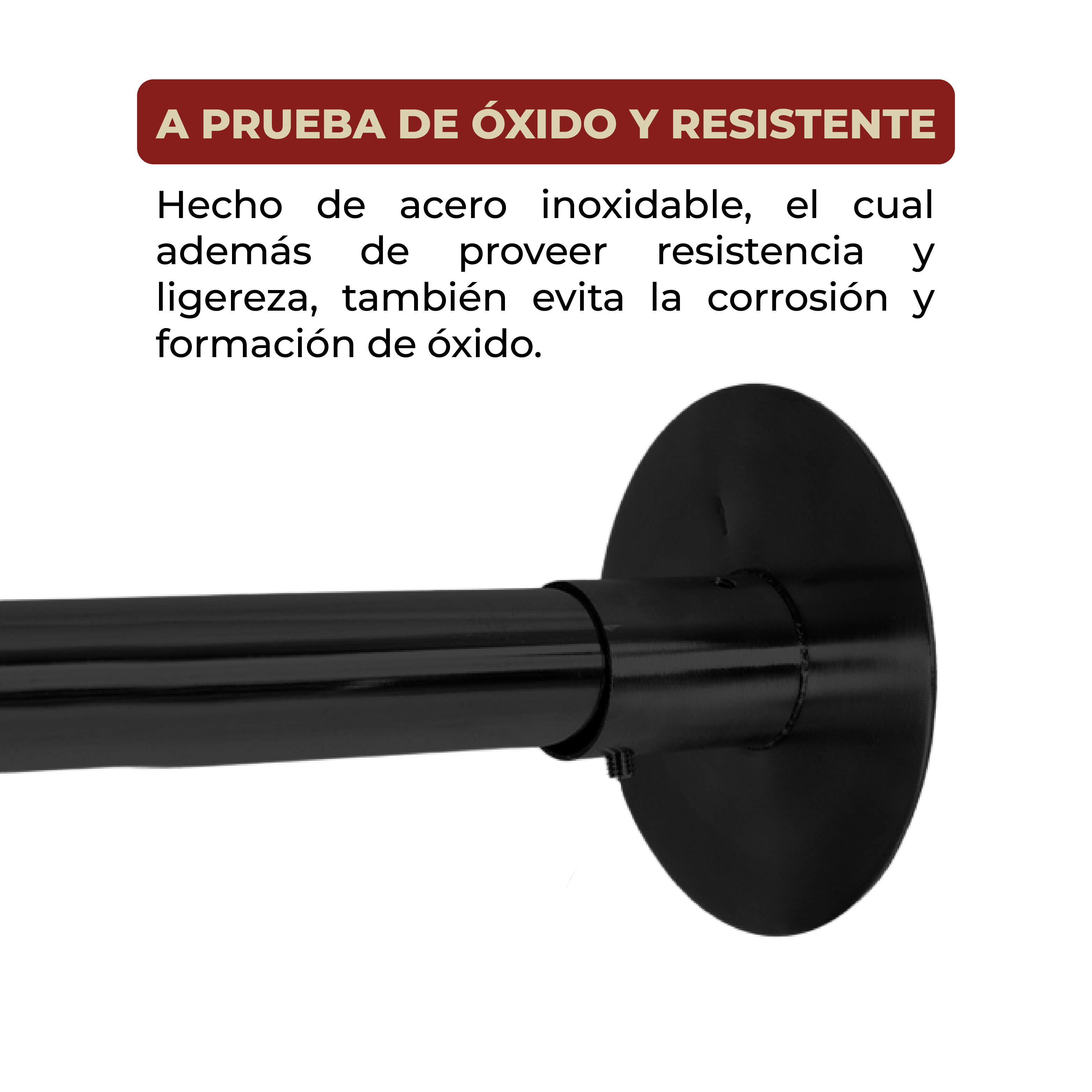 Foto 5 pulgar | Tubo para Cortina de Baño en Escuadra Ajustable 80 x 100 cm Negro
