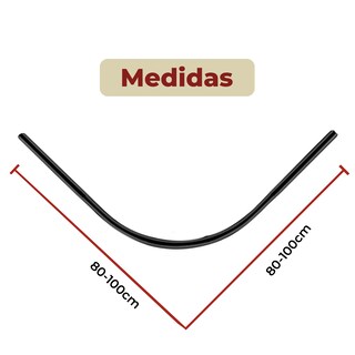 Foto 7 | Tubo para Cortina de Baño en Escuadra Ajustable 80 x 100 cm Negro