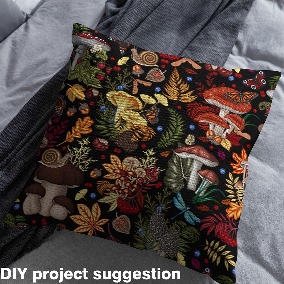 Foto 4 pulgar | Fabric Castle Fairy Trippy Mushroom Nature Burgundy De 1 M - Venta Internacional.