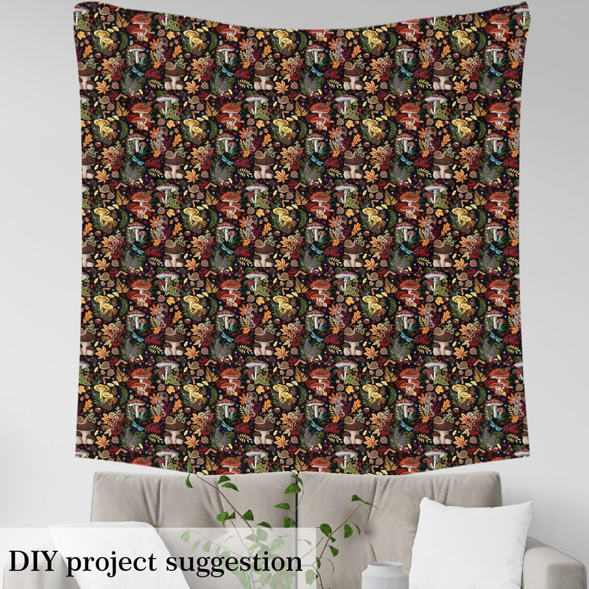 Foto 5 pulgar | Fabric Castle Fairy Trippy Mushroom Nature Burgundy De 1 M - Venta Internacional.