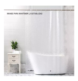 Foto 4 | Cortina De Baño Lab.g Anti-moho 180 X 180 Cm Transparente