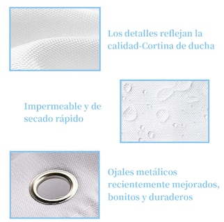 Foto 4 | Cortina De Baño Xtellar Premium 180x180cm, Impermeable Y Decorativa Con Ganchos Incluidos