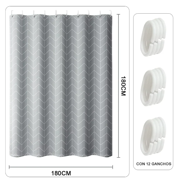 Foto 3 pulgar | Xtellar Cortina De Baño Elegante Y Práctica, Impermeable, Con Ganchos Incluidos