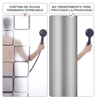 Foto 4 | Xtellar Cortina De Baño Elegante Y Práctica, Impermeable, Con Ganchos Incluidos