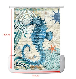 Foto 2 | Set De Baño Premium Xtellar Animales Marinos: Cortina Impermeable Y Juego De 3 Alfombrillas De Lujo