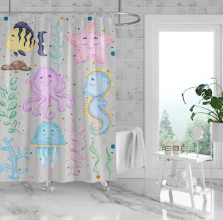Foto 2 | Cortina De Baño Xtellar Estilo Premium Tela Impermeable Y Antimoho 180x180cm Con Ganchos Incluidos