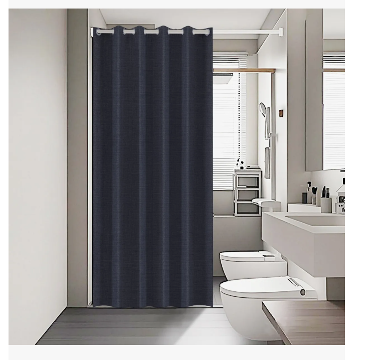 Cortina Xtellar Para Baño De Tela Lavable Impermeable Lino 200x200 Azul 200×200