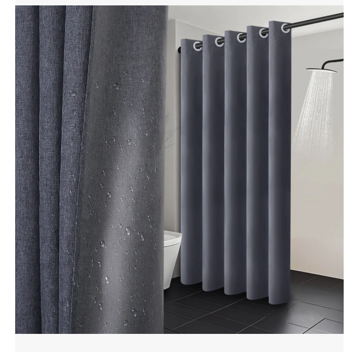 Foto 4 pulgar | Cortina Xtellar Para Baño De Tela Lavable Impermeable Lino 200x200 Azul 200×200