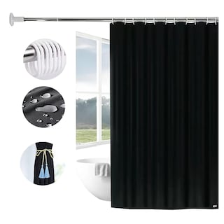 Foto 2 | Cortina De Baño Impermeable 200*200cm Eo Safe Imports Esi-20483 Negro
