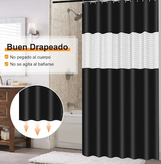 Foto 4 | Cortina De Ducha Xtellar Premium Antibacteriana E Impermeable Con Diseño Elegante Y Ganchos Incluidos