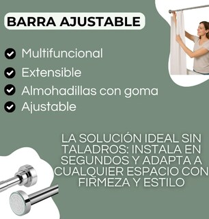 Foto 2 | Xtellar Barra De Cortina De Baño Y Ducha Extensible Premium En Acero Inoxidable