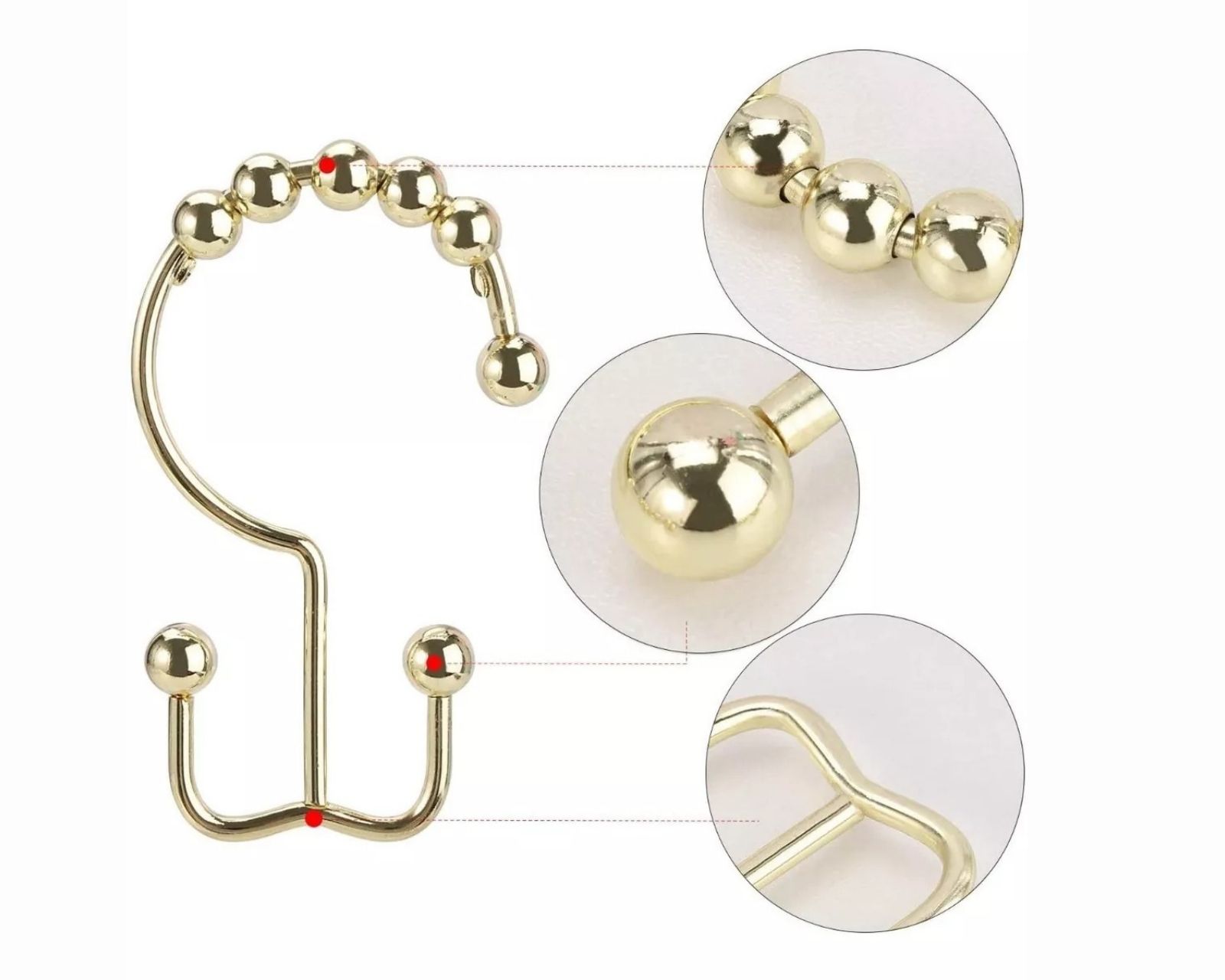 Foto 4 pulgar | Ganchos para Cortina de Baño Dobles 12 piezas