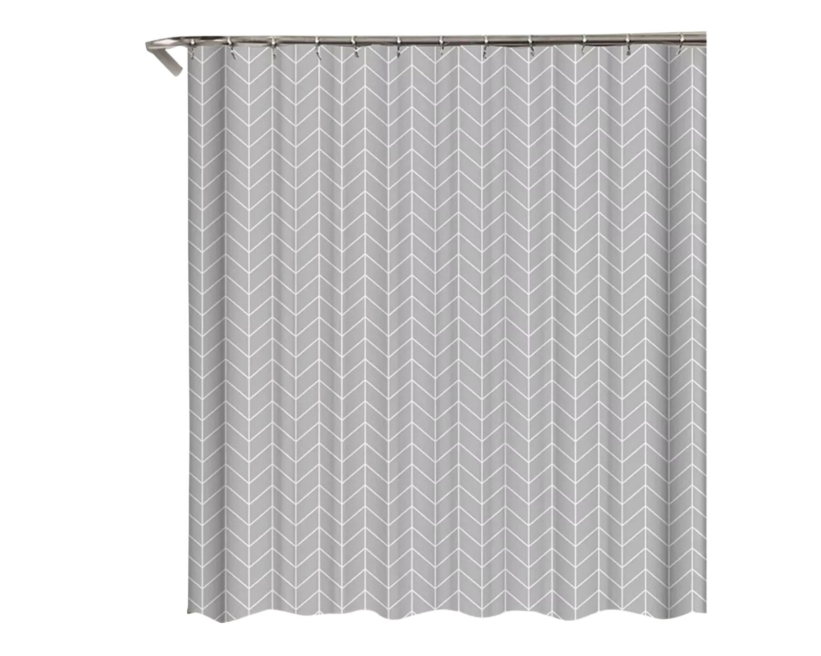 Foto 2 pulgar | Cortina de Baño color Gris Impermeable 180 X 180 CM con Ganchos de Acero