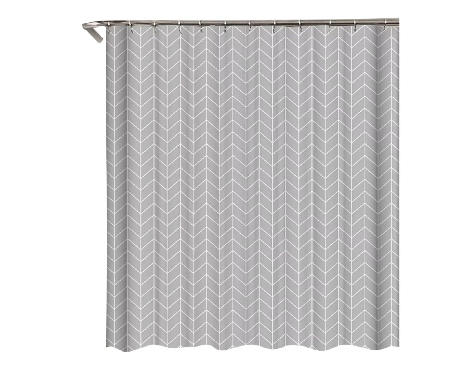 Cortina de Baño color Gris Impermeable 180 X 180 CM con Ganchos de Acero