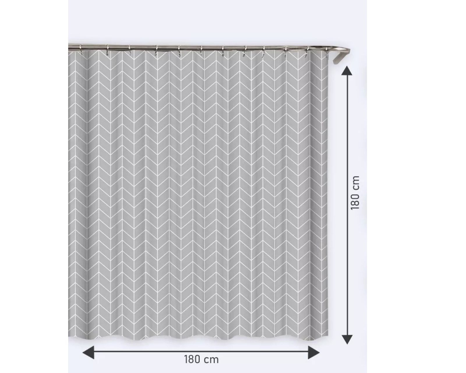 Foto 3 pulgar | Cortina de Baño color Gris Impermeable 180 X 180 CM con Ganchos de Acero