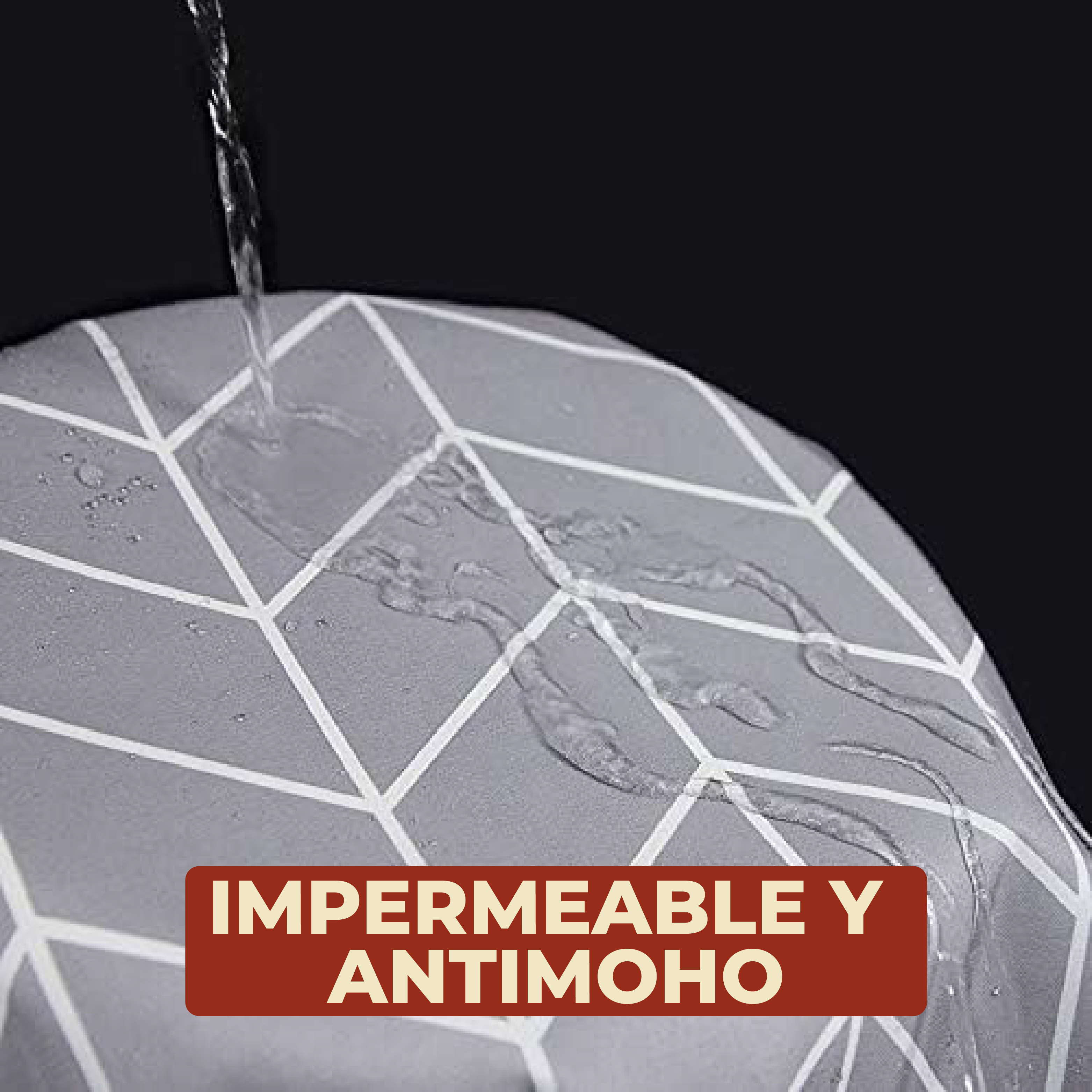 Foto 5 pulgar | Cortina de Baño Impermeable 180 x 180 cm Diseño de Líneas + Ganchos de Acero Inoxidable