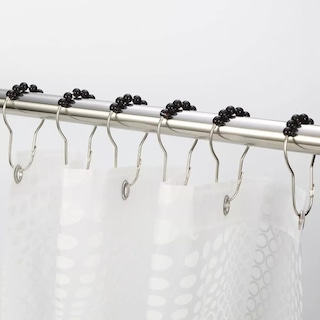 Foto 2 | Set de 12 Ganchos para Cortina de Baño color Negro