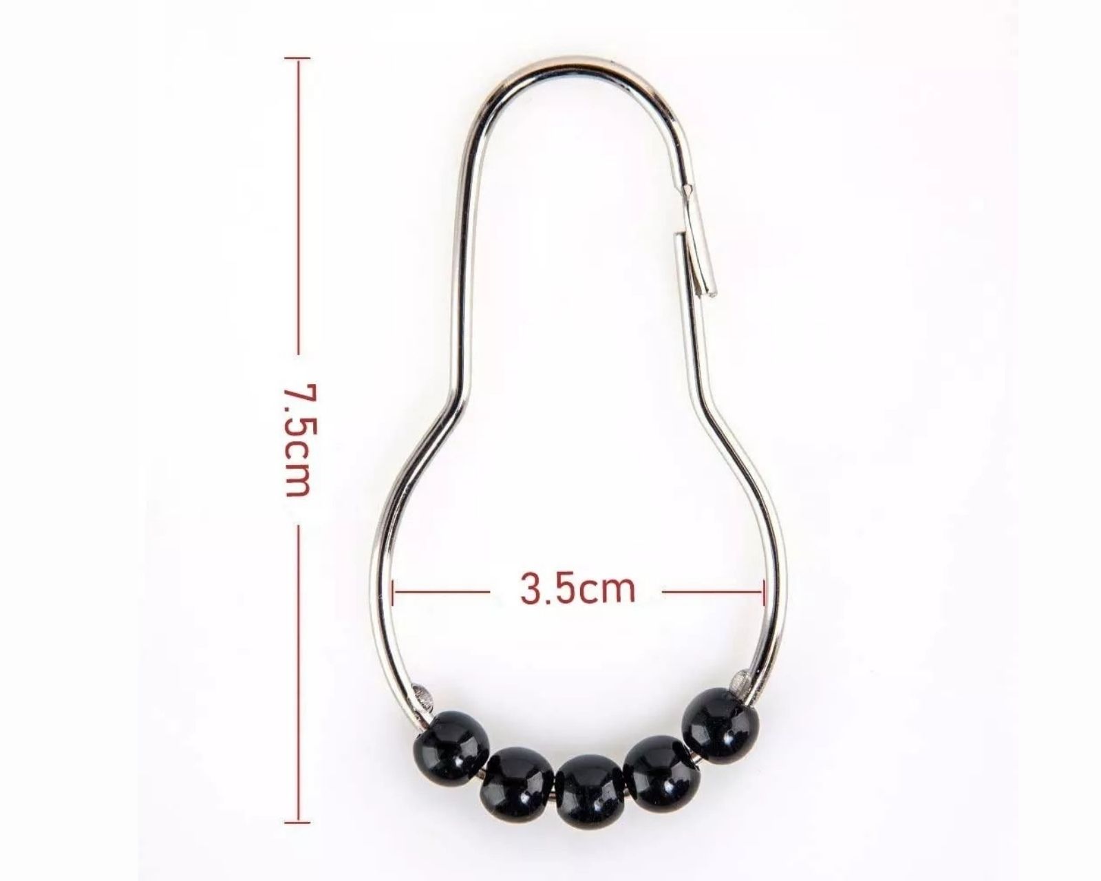 Foto 4 pulgar | Ganchos de Acero Inoxidable para Cortinas de Baño Negros Set de 12