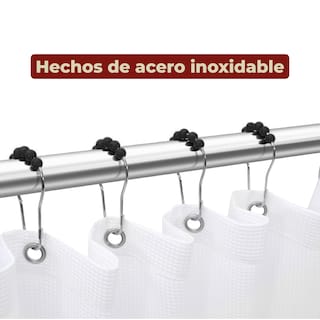 Foto 5 | Ganchos de Acero Inoxidable para Cortinas de Baño Negros Set de 12