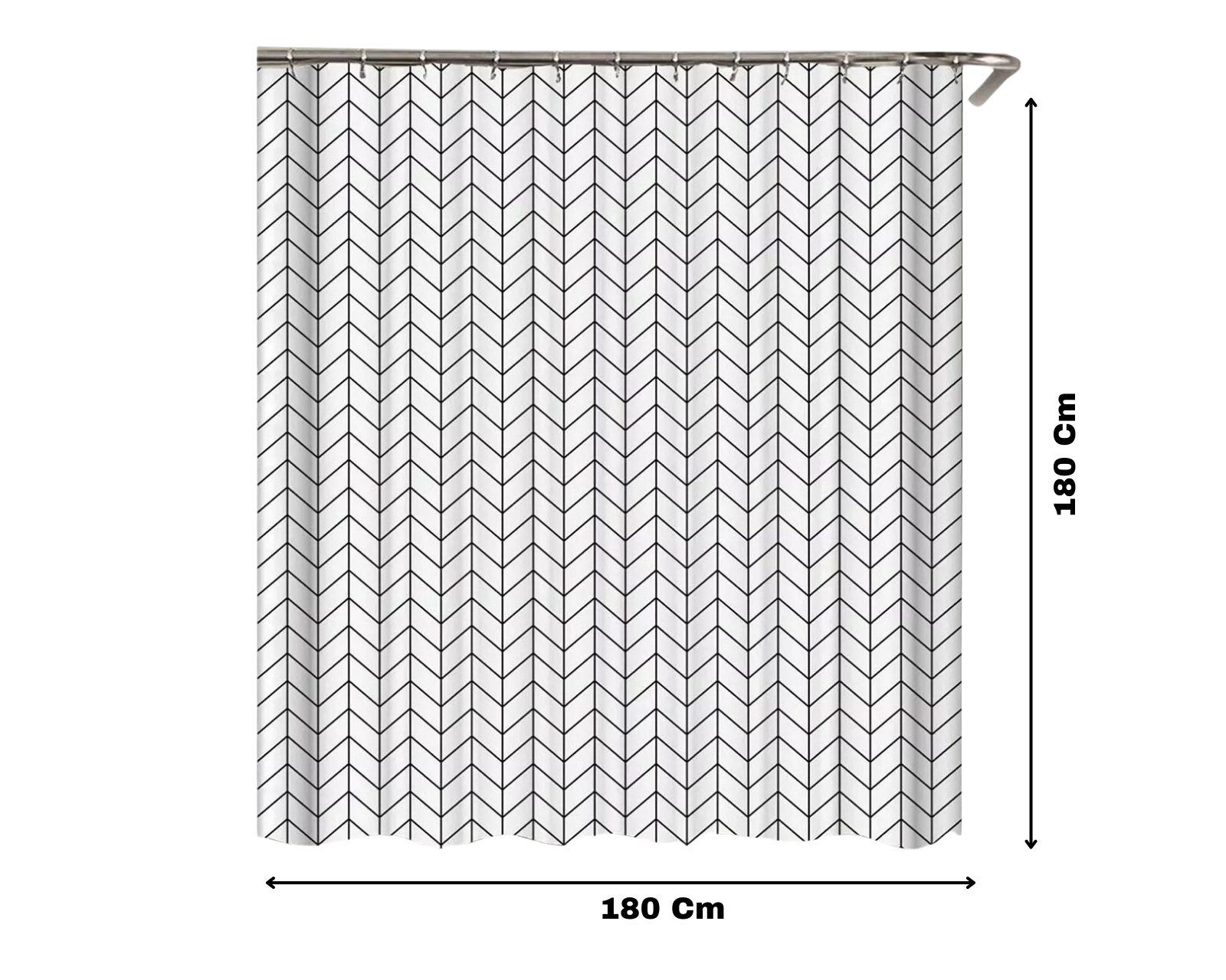 Foto 4 pulgar | Cortina De Baño Impermeable De 180 X 180cm Genérica Con 12 Ganchos Incluidos
