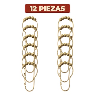 Foto 6 | Set De 12 Ganchos De Acero Inoxidable Para Cortinas De Baño Color Oro