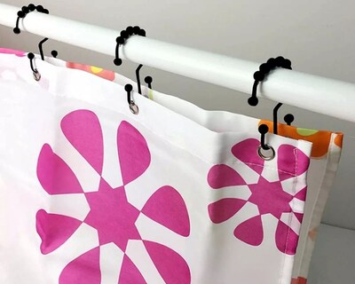 Foto 5 | Ganchos Dobles color Negro de Acero Inoxidable para Cortinas de Baño 12 PZAS