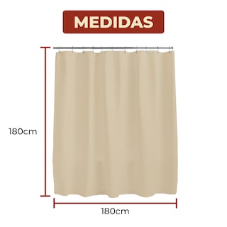 Foto 6 | Cortina de Baño con Tejido de Gofre 180 x 180 cm Amarilla + Ganchos Acero Inoxidable