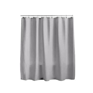 Foto 1 | Cortina de Baño Con Tejido De Gofre 180 X 180 Cm color Gris + Ganchos Acero Inoxidable