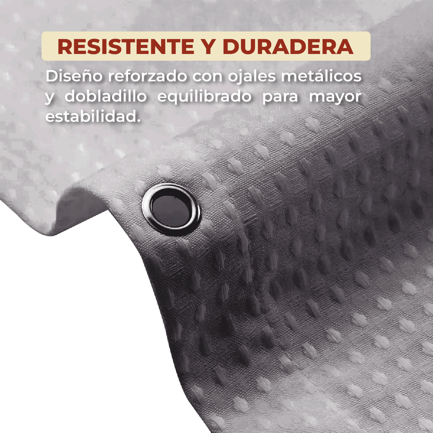 Foto 4 pulgar | Cortina de Baño Con Tejido De Gofre 180 X 180 Cm color Gris + Ganchos Acero Inoxidable