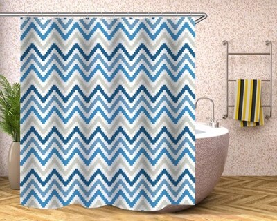Foto 2 | Cortina de Baño Genérica Multicolor 180x200 cm + 12 Ganchos