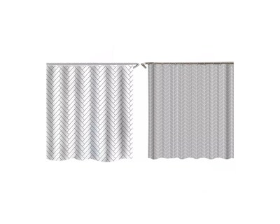 Foto 1 | Cortina Impermeable de Baño Genérica Multicolor 2 Piezas + Ganchos