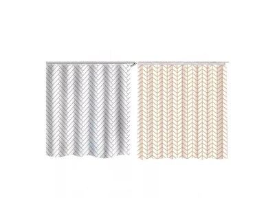 Foto 1 | Cortina Impermeable de Baño Genérica Multicolor 2 Piezas + Ganchos