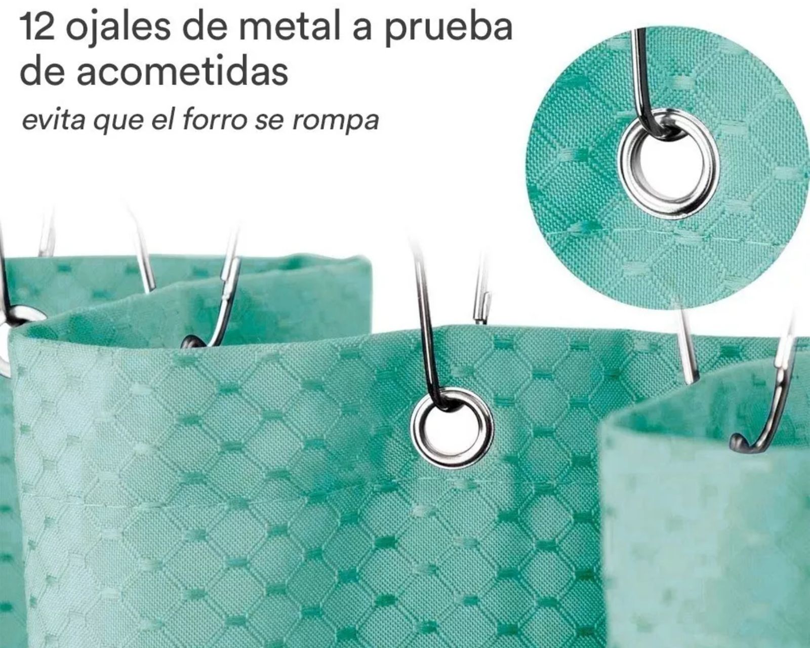 Foto 5 pulgar | Cortina de Baño Genérico 180 x 180 cm con Ganchos Incluidos