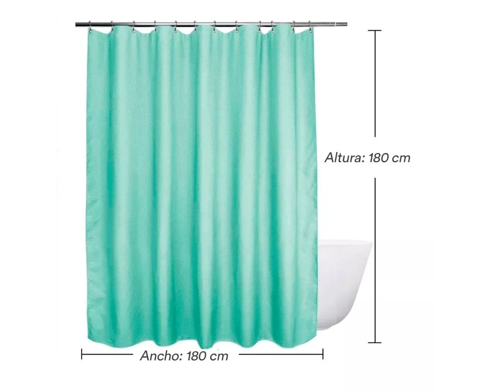 Foto 6 pulgar | Cortina de Baño Genérico 180 x 180 cm con Ganchos Incluidos