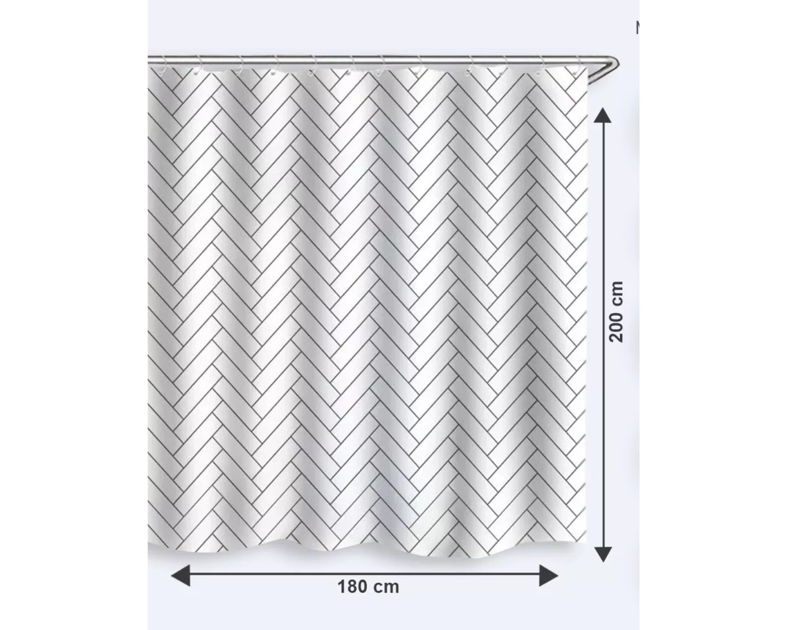 Foto 4 | Cortina de Baño Impermeable de 180 x 200 cm con 12 Ganchos Incluidos