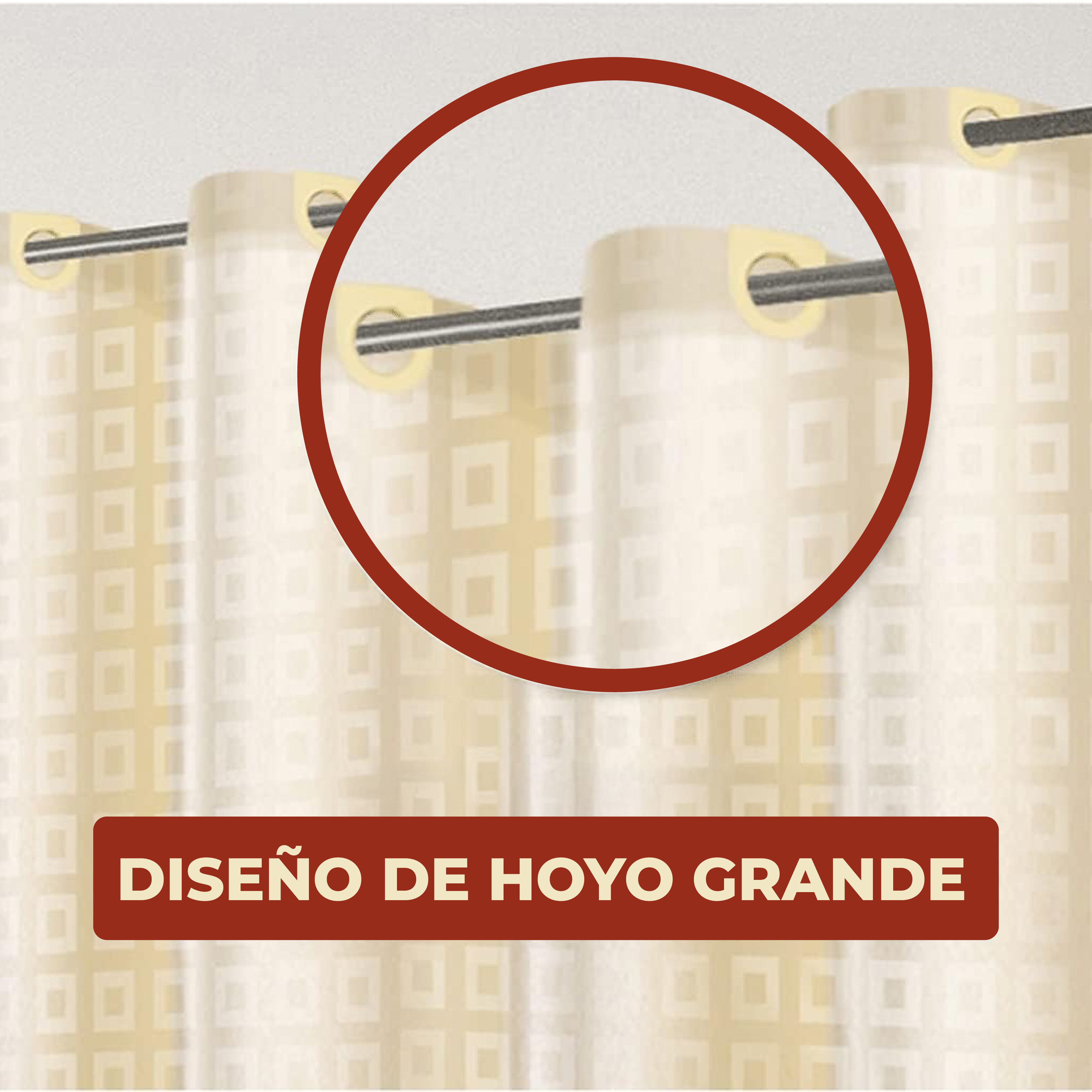 Foto 5 pulgar | Cortina De Baño De Tela Impermeable Con Diseño De Cuadros 200 X 200 Cm Color Beige
