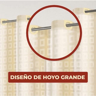 Foto 4 | Cortina De Baño De Tela Impermeable Con Diseño De Cuadros 200 X 200 Cm Color Beige